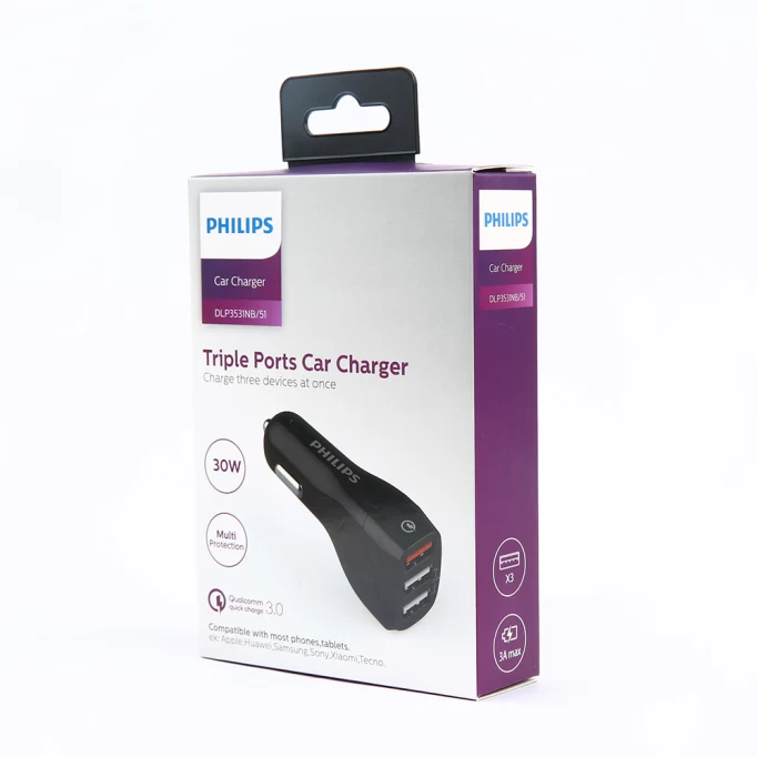 Philips Triple Ports Car Charger (DLP3531NB/51)